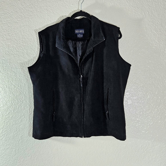 Tris Bien Black Polyester Zip Vest - Picture 5 of 10